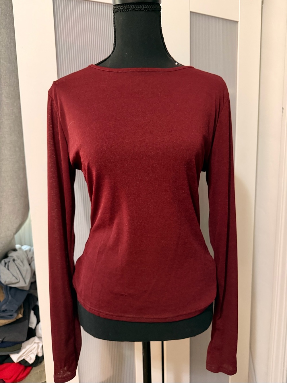 Women’s Long Sleeve Crewneck Top - Burgundy. NWOT